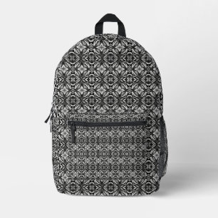 Luxe Deco Black & White Printed Backpack