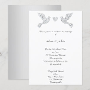 Luxe Diamond Love Dove Wedding Invitation