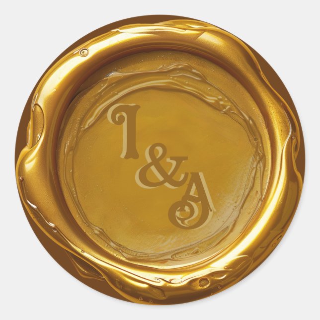 Luxe Elegant Burnished Gold Wax Seal Wedding (Front)