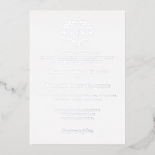  Luxe Elegant Wreath Monogram White Silve Wedding 