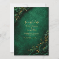 Luxe Emerald Velvet Floral Wedding Elegance