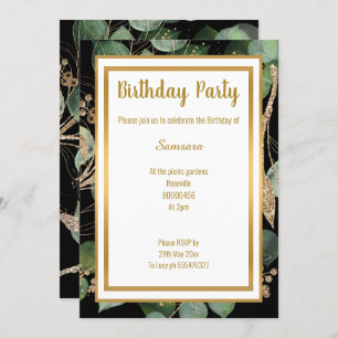 LUXE EUCALYPTUS BLACK SAGE GREEN SAGE  INVITATION