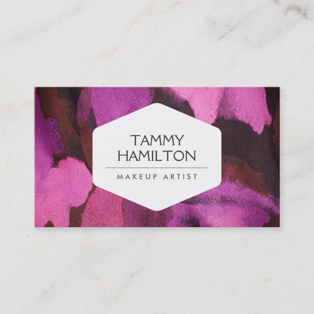 LUXE FASHION BLOGGER, MAKEUP ARTIST, PINK FLORAL 2 BUSINESS CARD (Front)