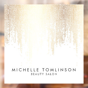 Luxe Faux Gold Confetti Rain Beauty Salon Window Cling