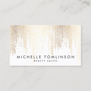 Luxe Faux Gold Confetti Rain Pattern Business Card