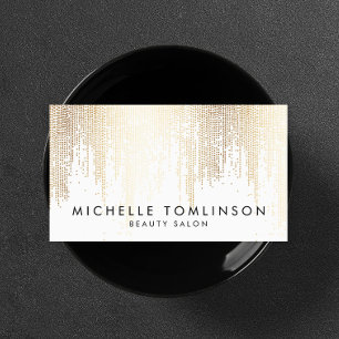 Luxe Faux Gold Confetti Rain Pattern Business Card