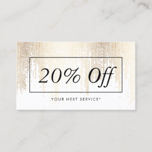 Luxe Faux Gold Confetti Rain Pattern Discount Card