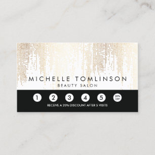 Luxe Faux Gold Confetti Rain Pattern Loyalty Card