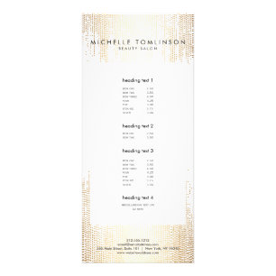 Luxe Faux Gold Confetti Rain Pattern Rack Card