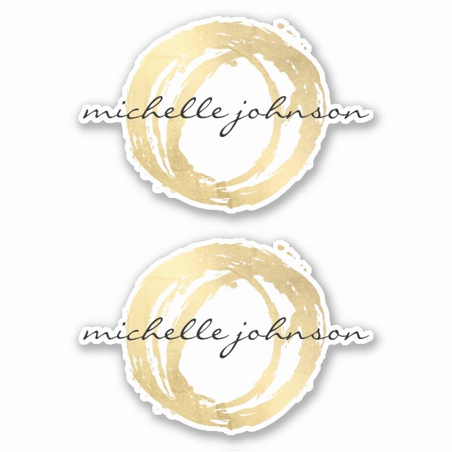 Luxe Faux Gold Painted Circle Designer Logo (Front)