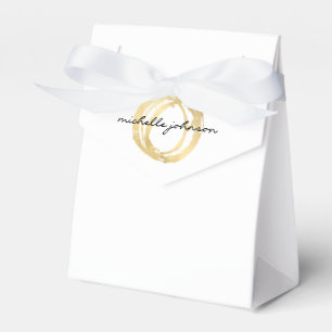 Luxe Faux Gold Painted Circle Designer Logo Favour Box