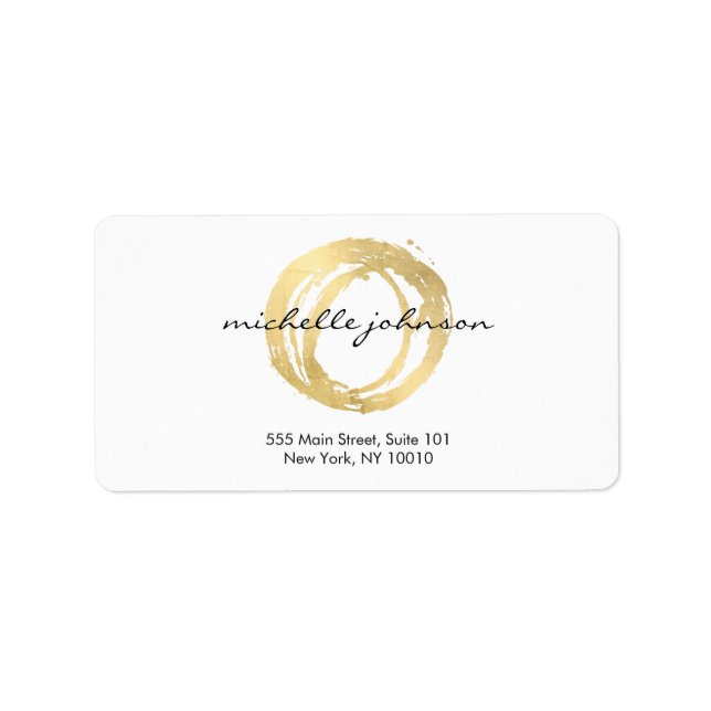 Luxe Faux Gold Painted Circle Designer Logo Label (Front)