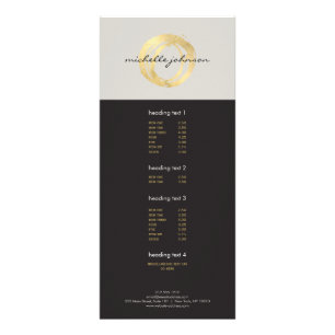 Luxe Faux Gold Painted Circle Designer Logo on Tan Rack Card