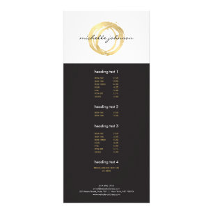 Luxe Faux Gold Painted Circle Designer Logo Rack Card