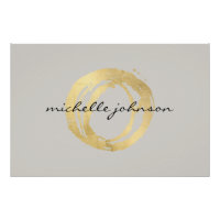 Luxe Faux Gold Painted Circle on Tan Logo Download