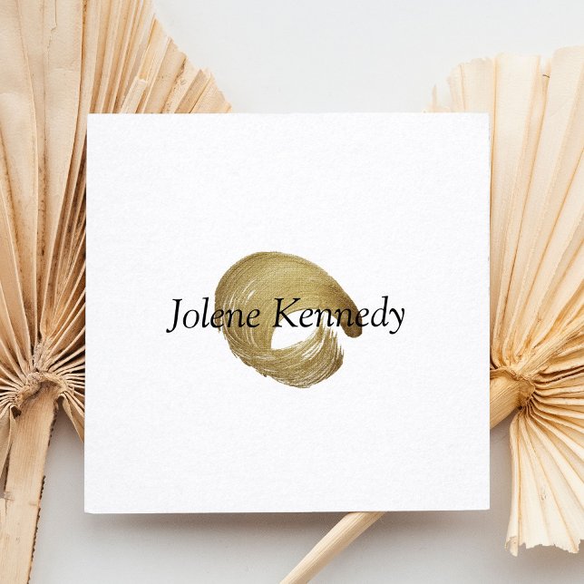 Luxe Faux Gold Rustic Elegant Modern Minimal  Square Business Card (Creator Uploaded)
