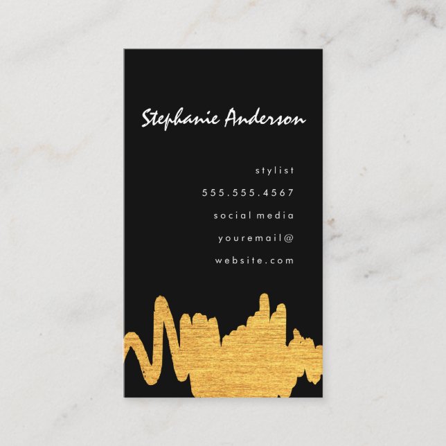 Luxe Faux Gold Texture Mark Business Card (Front)
