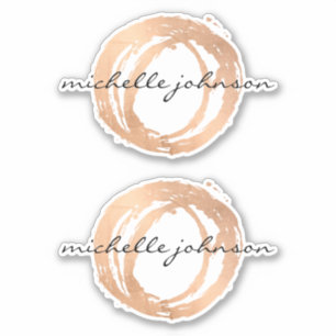Luxe Faux Rose Gold Painted Circle Designer Logo