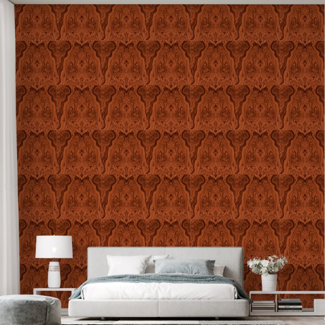 Luxe Faux Walnut Pattern  Wallpaper (Bedroom)