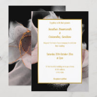 LUXE FLOATING ABSTRACT ROSE WEDDING INVITATION