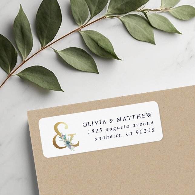 Luxe Floral Ampersand Wedding Return Address (Creator Uploaded)