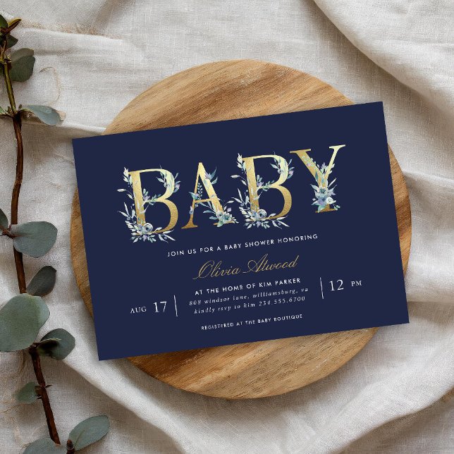 Luxe Floral Baby Shower Invitation (Creator Uploaded)