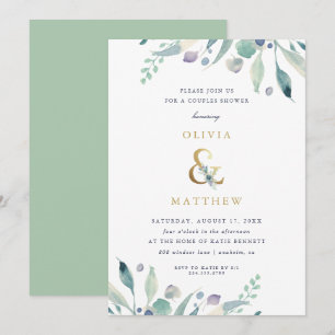 Luxe Floral Couples Shower Invitation