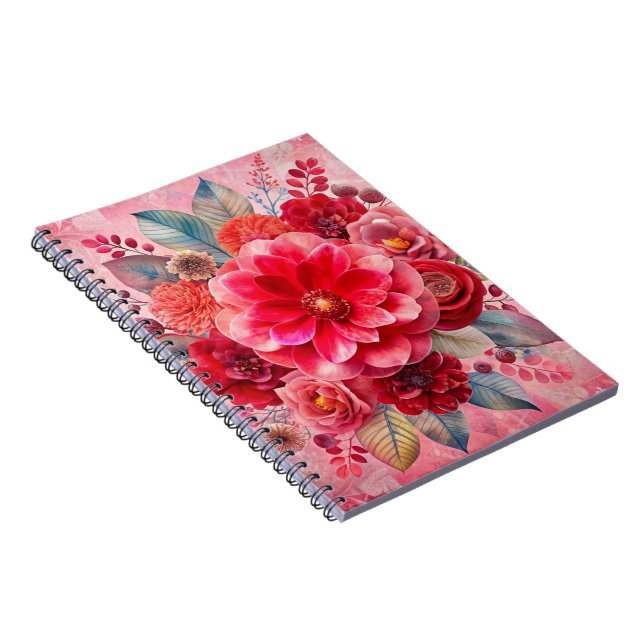 Luxe Floral Dream with Pastel Flowers & Abstract Notebook (Right Side)
