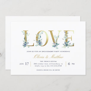 Luxe Floral Engagement Party Invitation