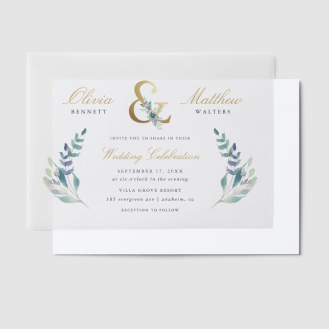 Luxe Floral Wedding Invitation (Offset)