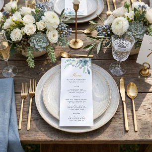 Luxe Floral Wedding Menu Card