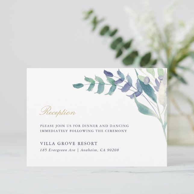 Luxe Floral Wedding Reception Enclosure Card (Standing Front)