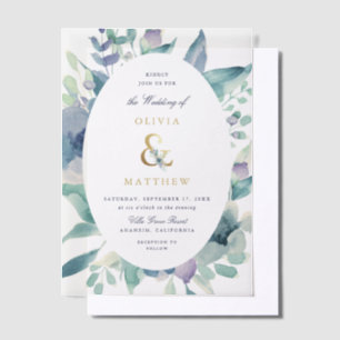 Luxe Floral Wedding Vellum Invitations