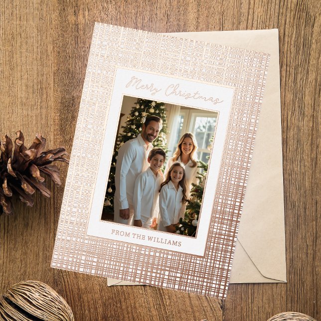 Luxe Foil Christmas Card Template Customise Blush (Creator Uploaded)