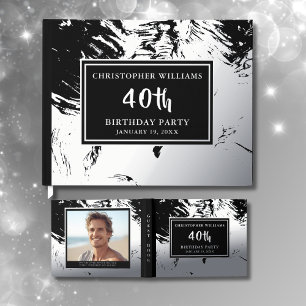 Luxe Foil Guestbook Birthday Party Photo Message 