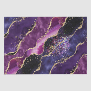 Luxe Gemstone Purple Gold Glitter Agate Tissue Paper