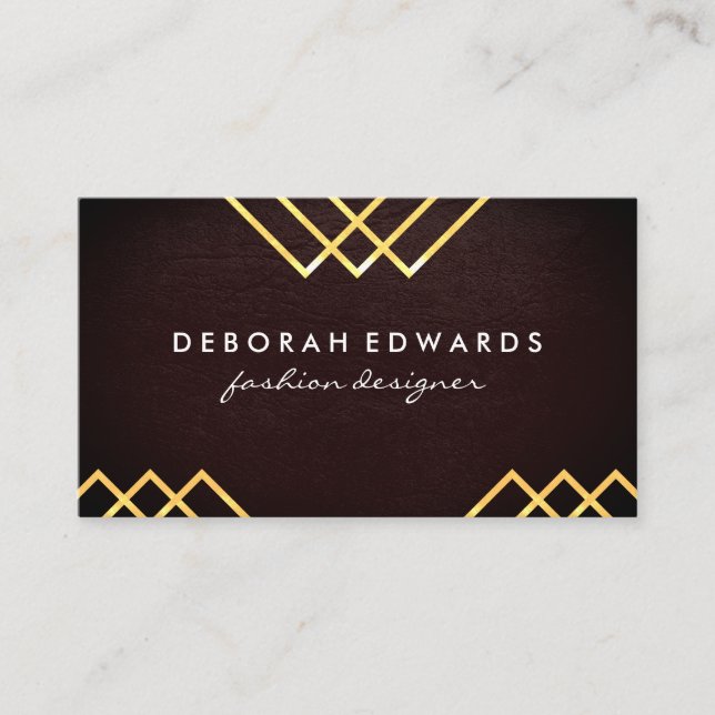 Luxe Geometric Lines Business Card (Front)