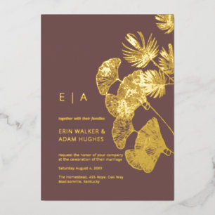 Luxe Gingko Leaf Real Gold Wedding 