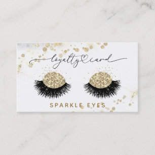 *~* Luxe Glam QR LOGO Gold Eyes Loyalty Business Card