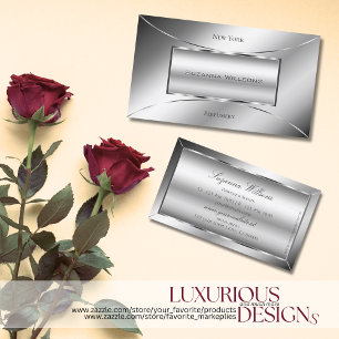 Luxe Glam Silver Modern Glamour Decor Professional Business Card