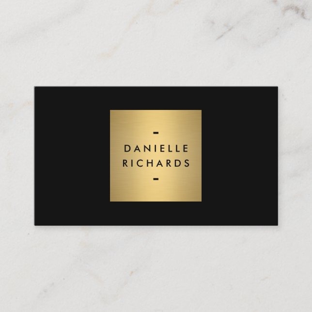 Luxe Glamour Black and Gold Business Card (Front)