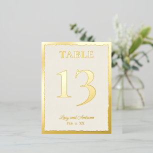 Luxe Gold Bold Edge Ecru 4.25" x 5.6 Table Number