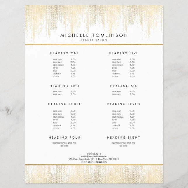 Luxe Gold Confetti Rain Pattern Flyer (Front)
