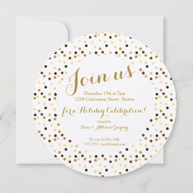 Luxe Gold Glam Holiday Party Invitation (Front)
