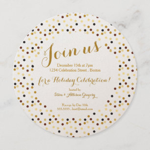 Luxe Gold Glam Holiday Party Invitation