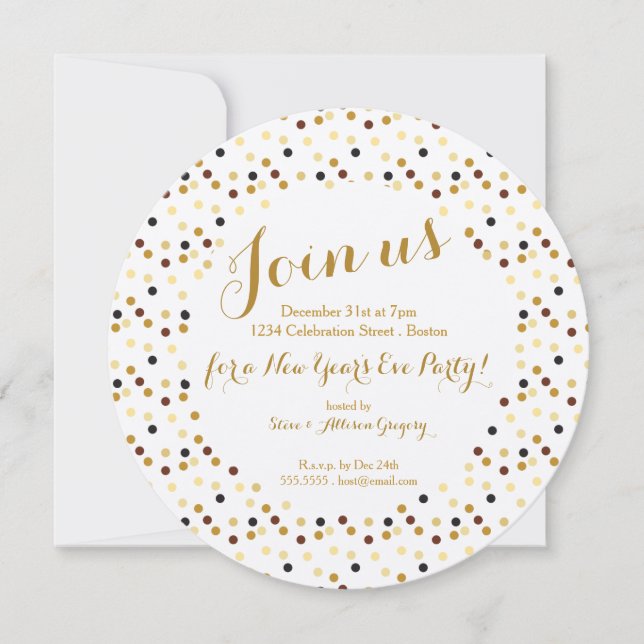 Luxe Gold Glam New Year's Eve Party Invitation (Front)
