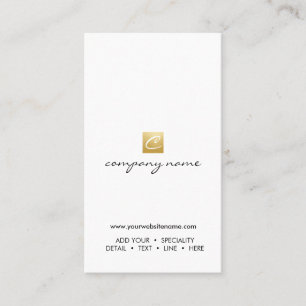 Luxe Gold Logo Calligraphy Minimalist Vertical Business Card