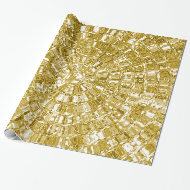 LUXE GOLD METALLIC LOOK WRAPPING PAPER GIFT WRAP (Unrolled)