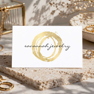 Luxe Gold Painted Circle Jewelry Designer Maker Business Card