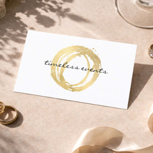Luxe Gold Painted Circle Wedding Event Planner Business Card